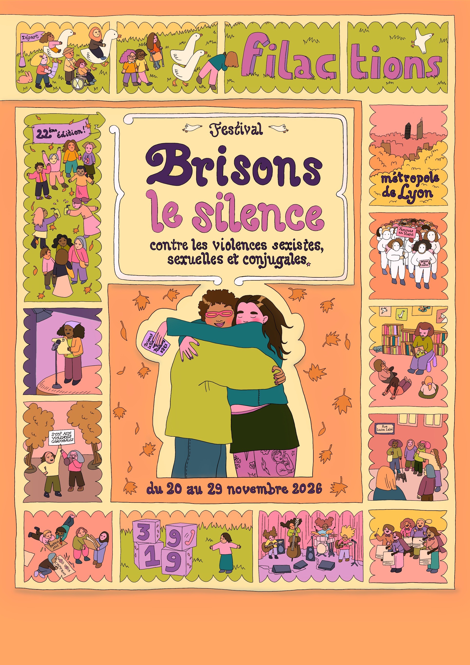 Affiche du programme 2026 du festival Brisons le Silence à Lyon